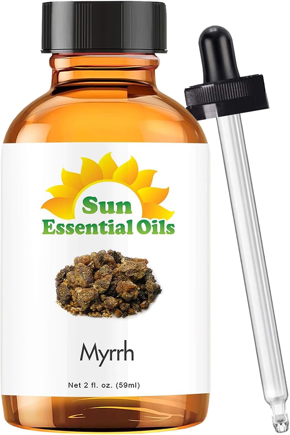 Sun Essential Oils - 2 oz Myhrr Essential Oil for Diffuser, Skin, Face, Hair & Aromatherapy