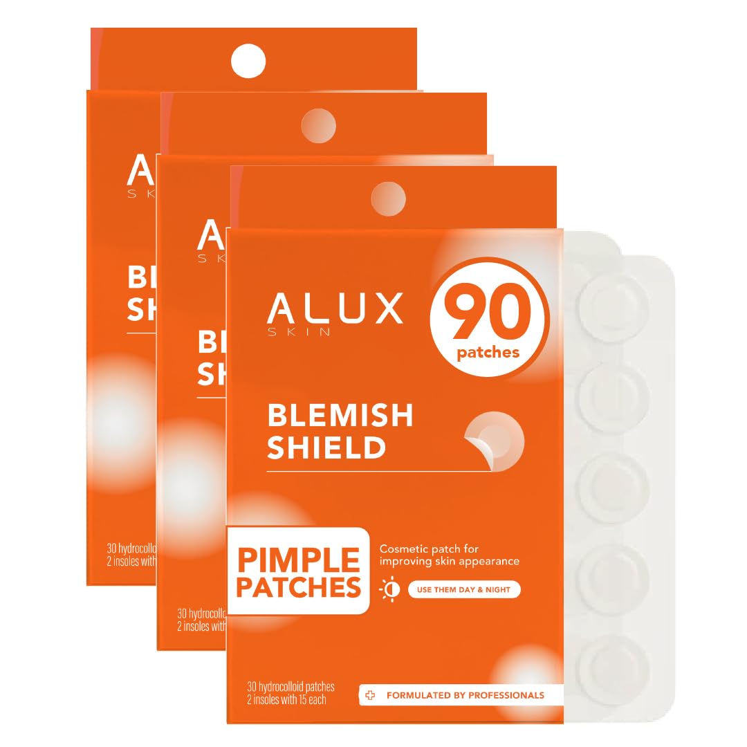 ALUX Skin Pimple Patches for Face, 90 Unit, Hydrocolloid Skin Care Acne, Safe for Sensitive Skin