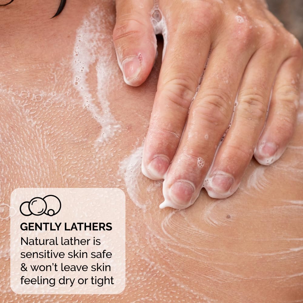 ZEUS Men's Natural Body Wash, Hydrating Shower Gel with Sandalwood Oil, Aloe Vera, Shea Butter &