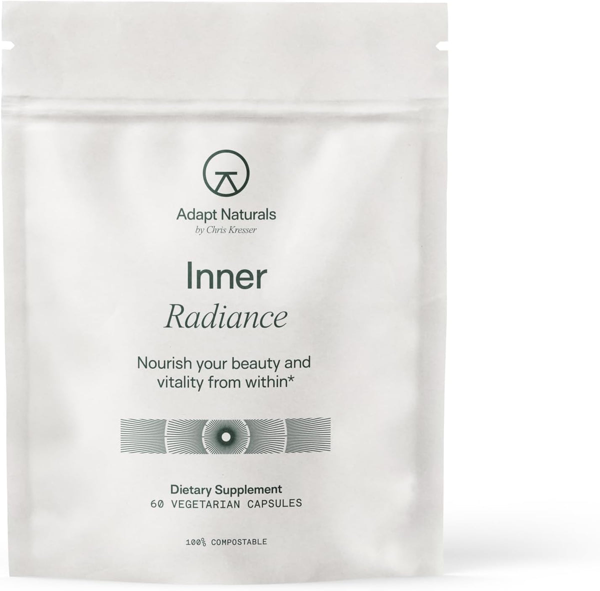Adapt Naturals Inner Radiance Hair Skin and Nails Vitamins for Women and Men with Biotin, Collagen