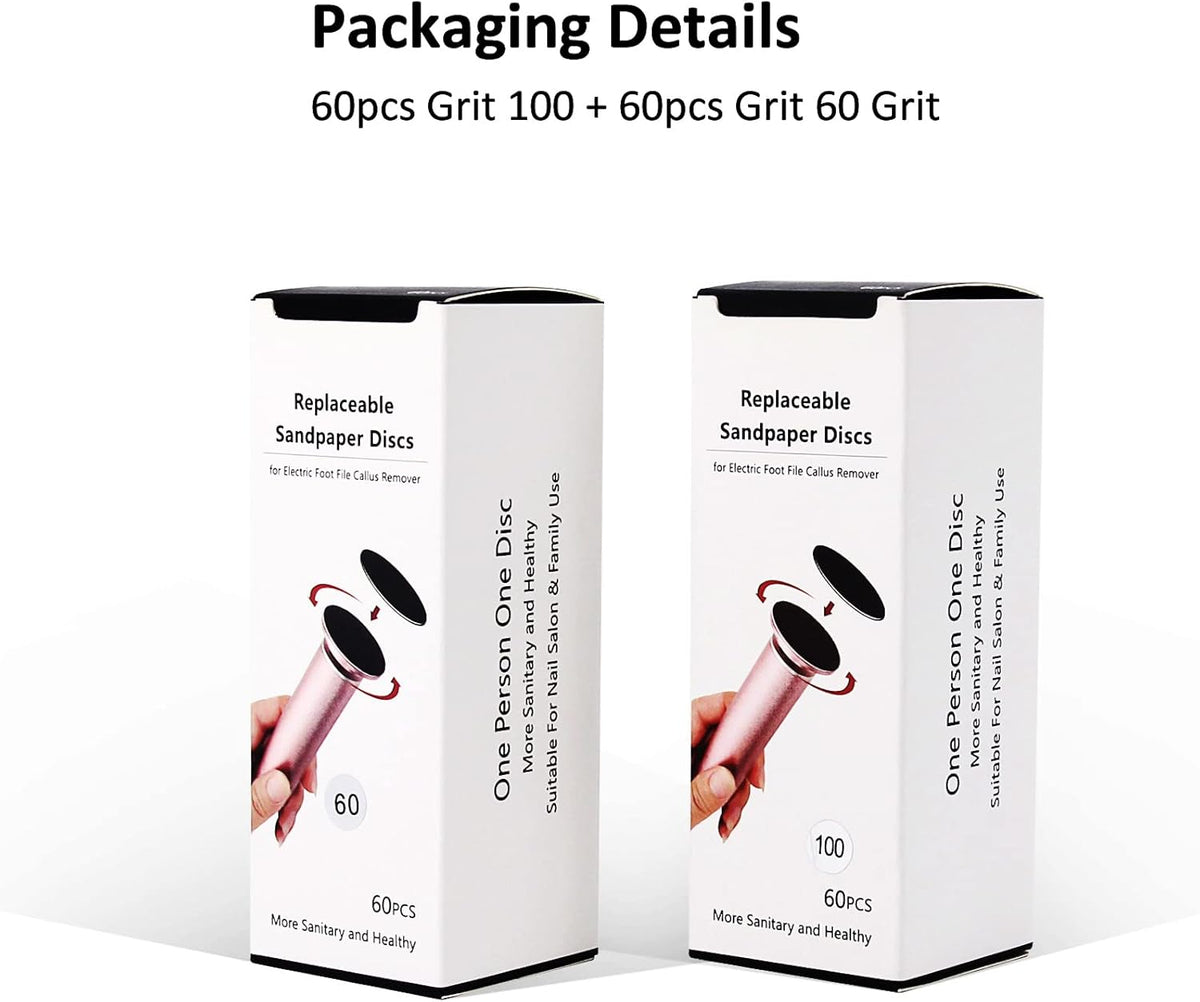120pcs Replaceable Sandpaper Refill Discs for Electric Foot File Callus Remover Dead Skin Removal