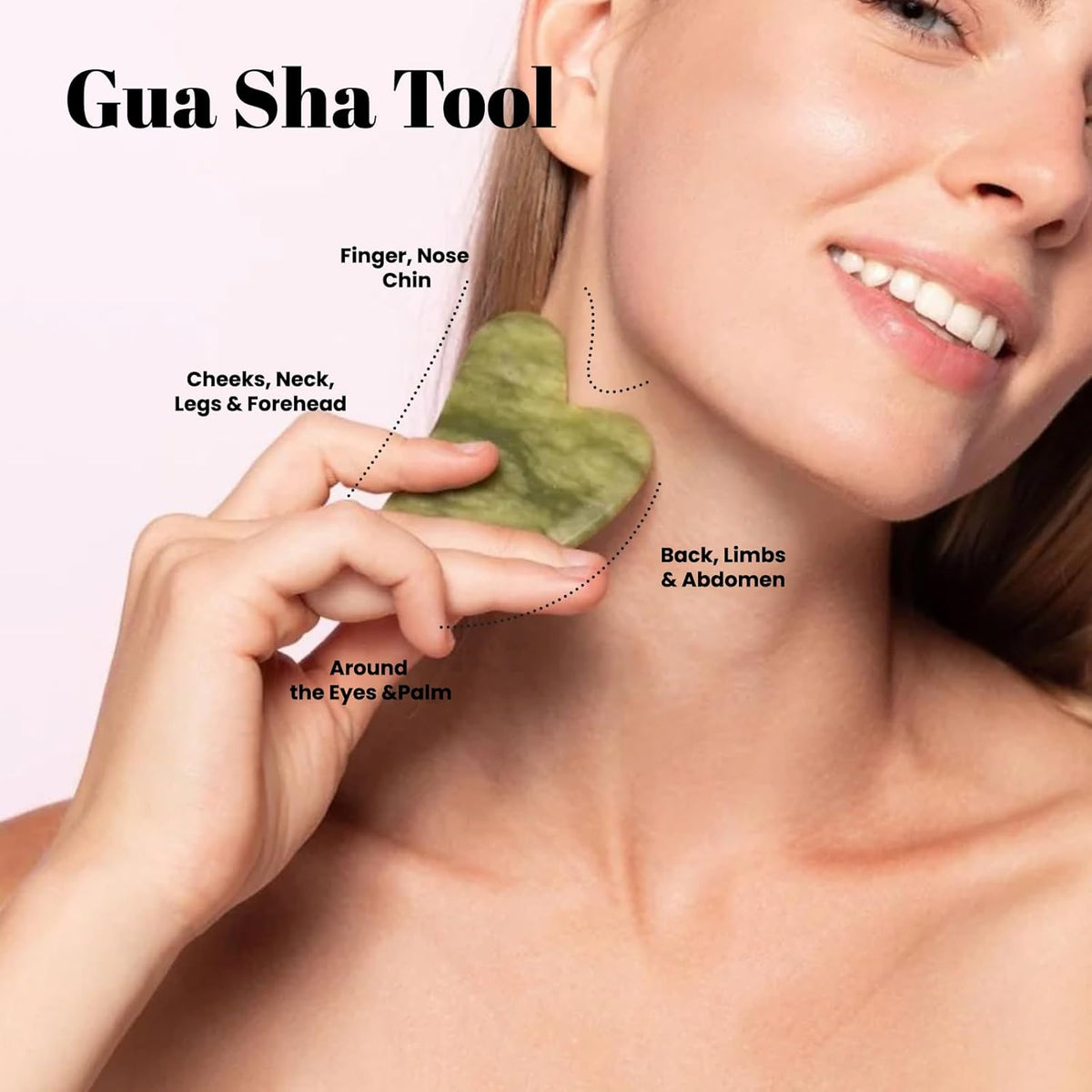 Gua Sha Facial Tools & Jade Roller by ROSELYNBOUTIQUE Original Face Massager for Puffiness