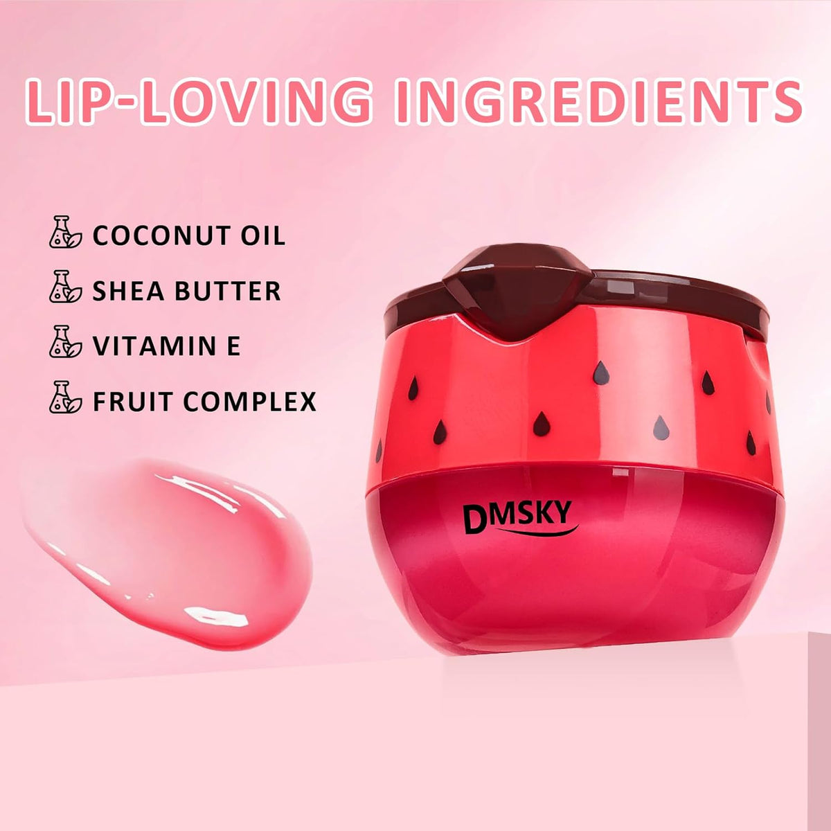 DMSKY Bee Lip Balm Honey Pot 6 PCS, Nourish & Hydrate Lip Sleeping Mask with Vitamin E, Lip Mask