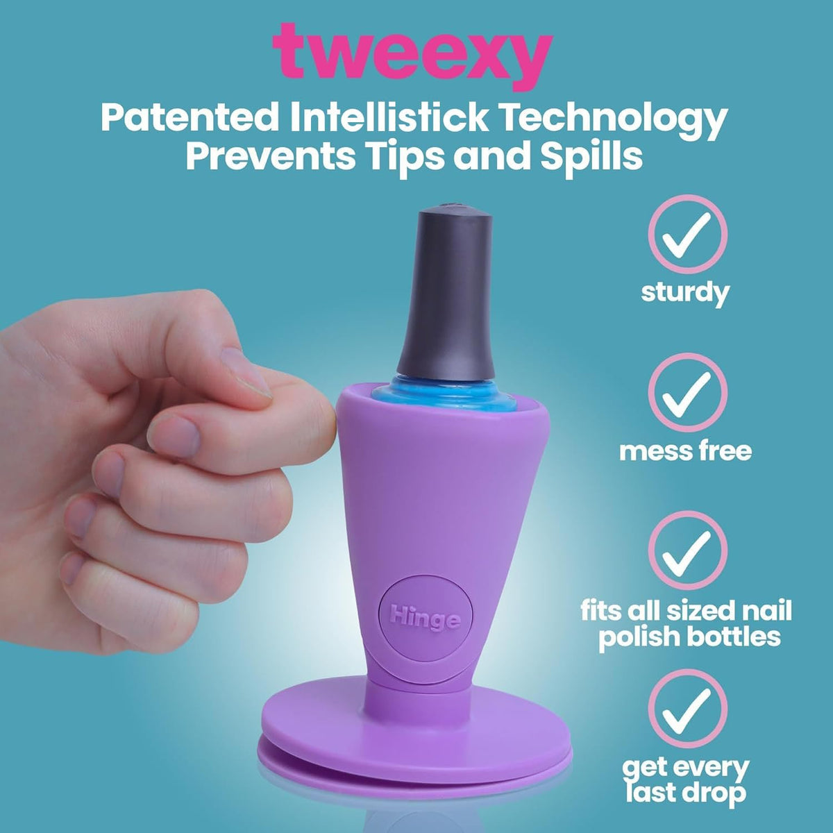 Tweexy Anti-Spill Nail Polish Bottle Holder Stand With Tilted Smartgrip Suction - For Fingernail