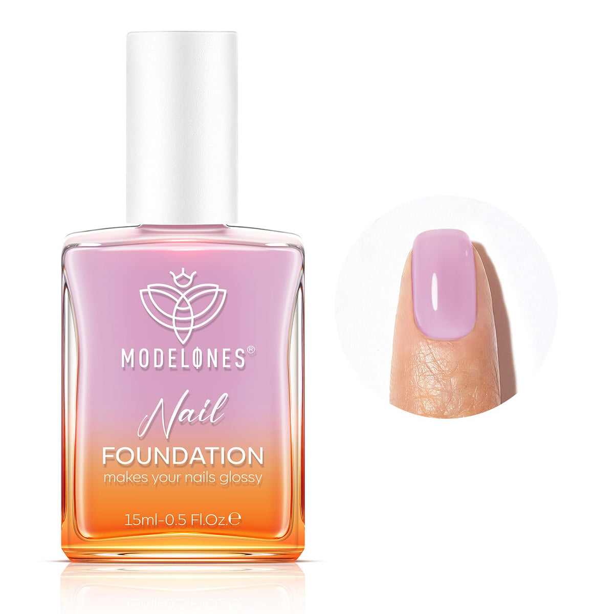 modelones Nail Strengthener Jelly Purple Nail Repair for Damaged Nails Strengthening Polish 15ml