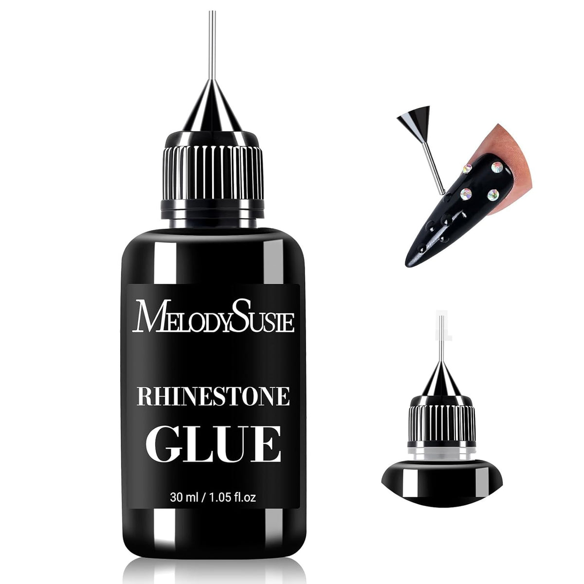 MelodySusie Nail Rhinestone Glue, 3D Gel Nail Art Design Strong Adhesive Nail Gem Glue for Nail