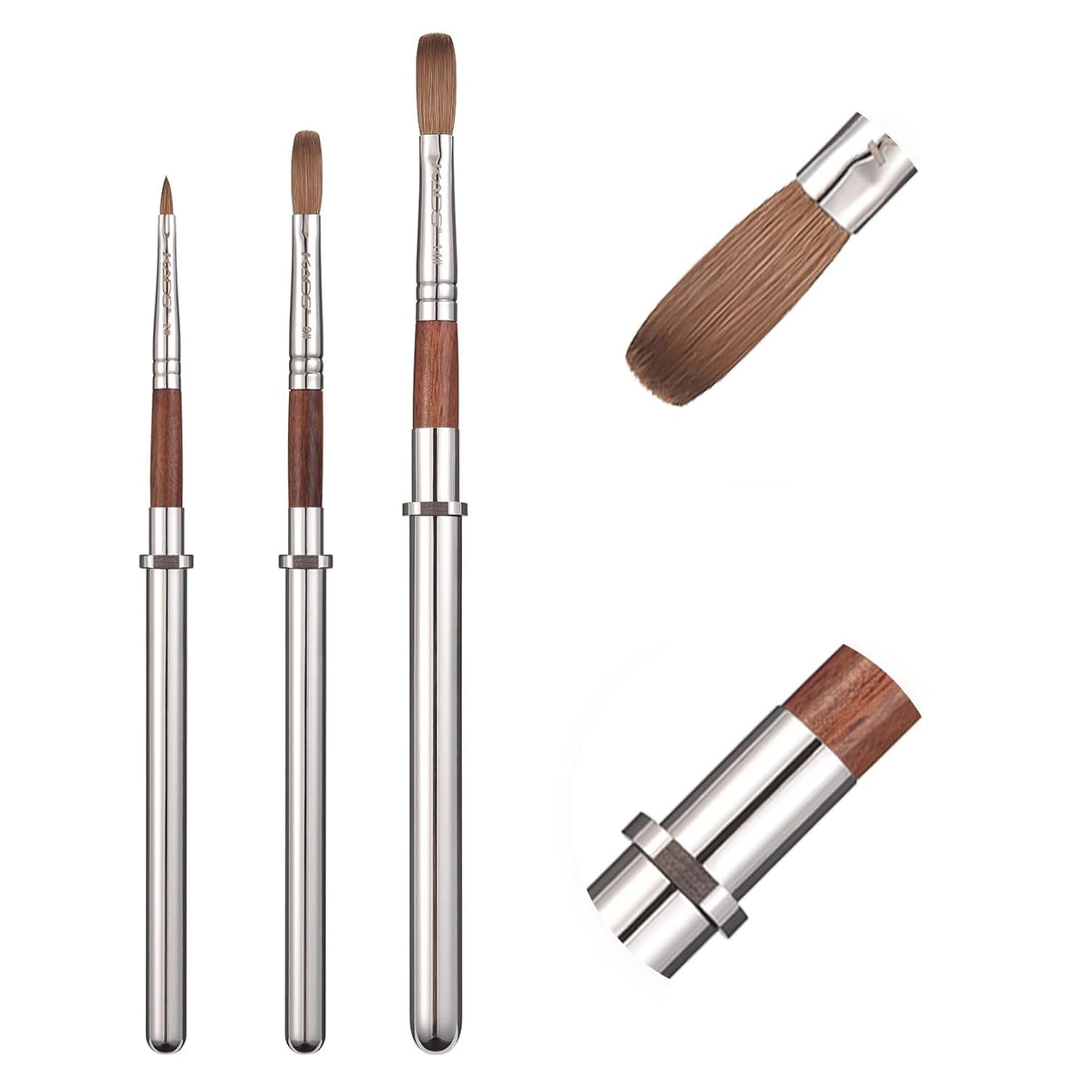 KADS Acrylic Nail Brush with Penholder Nail Brush for Acrylic Application-Oval Shaped Powder Nail