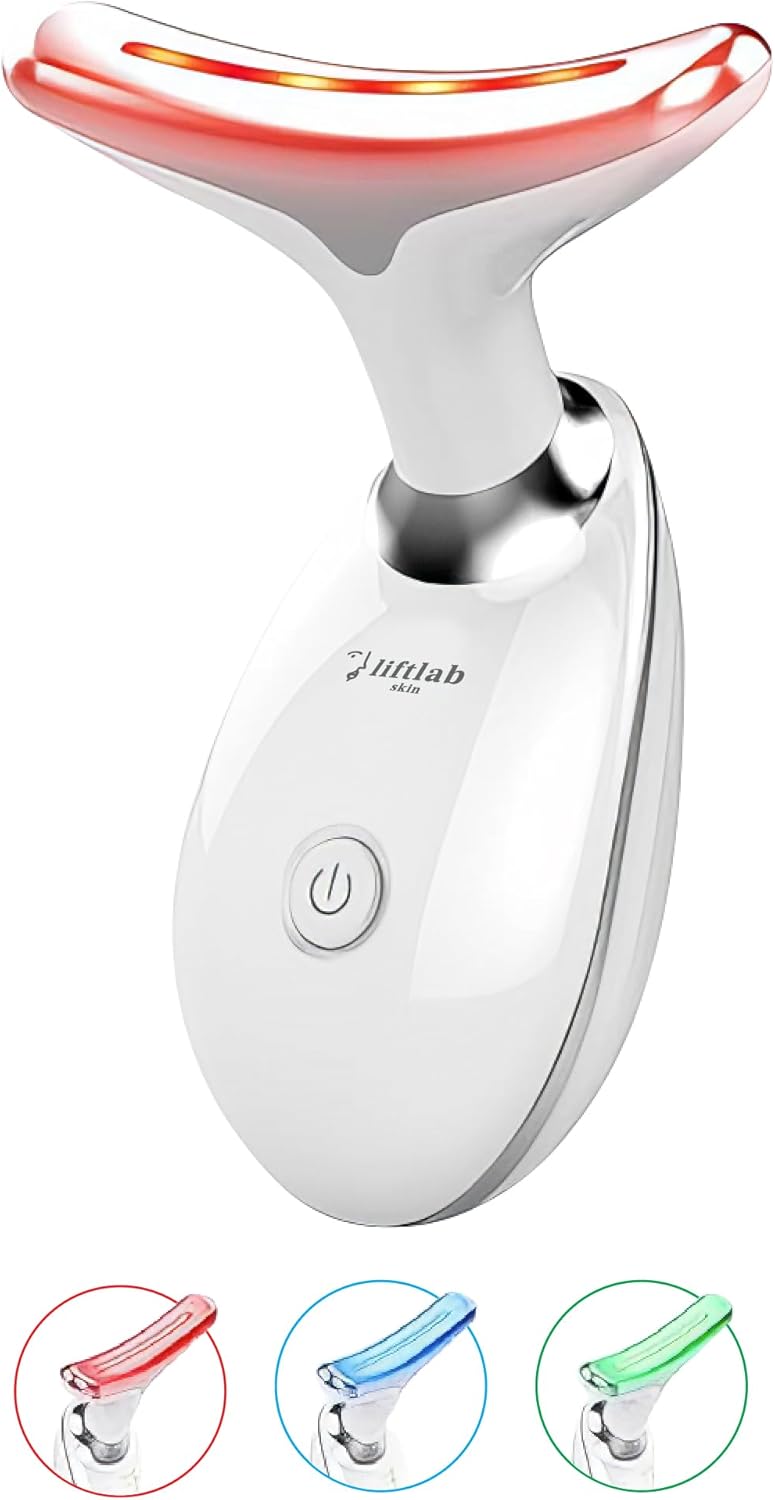 Red Light Therapy Face & Neck Massager – LiftLab 3-in-1 LED Sculptor with Blue & Green Modes