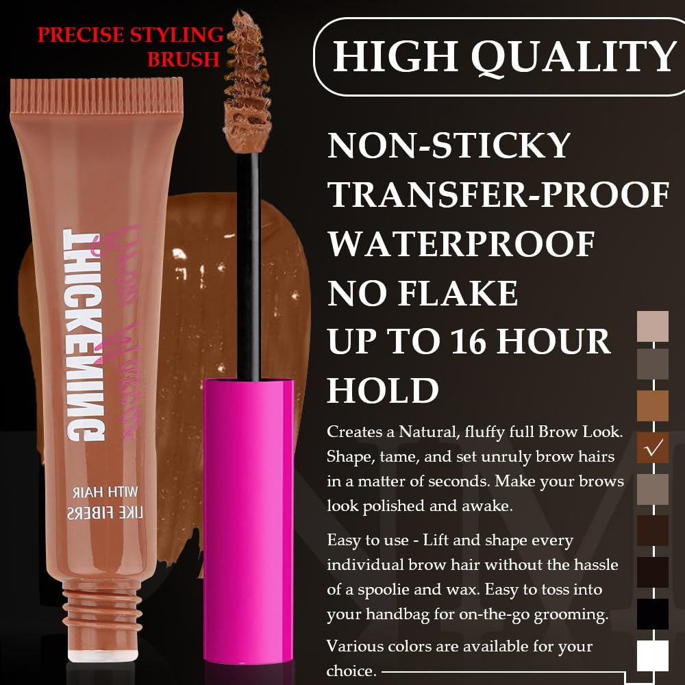 Kaely Thickening Brow Mascara,Tinted Eyebrow Gel Waterproof,Eyebrow Color Makeup,Brow Fast