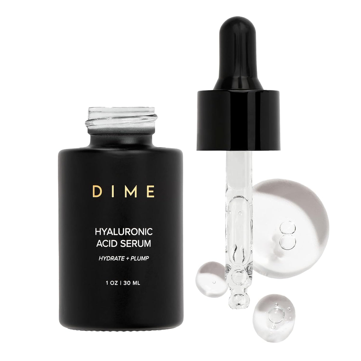 DIME Beauty Hyaluronic Acid Serum, Ultra Hydrating Face Serum with Pure Hyaluronic Acid, 1 oz / 30