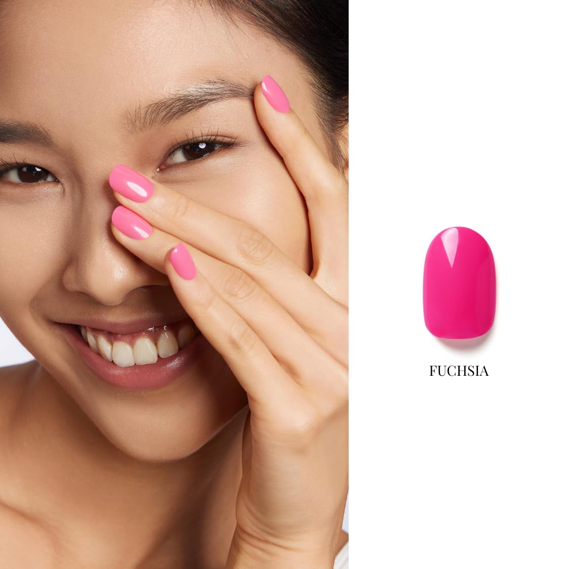 NAILOG One Step Hot Pink Gel Nail Polish 12ml Top Coat Color Gel Base 3-In-1 Formula Soak Off UV