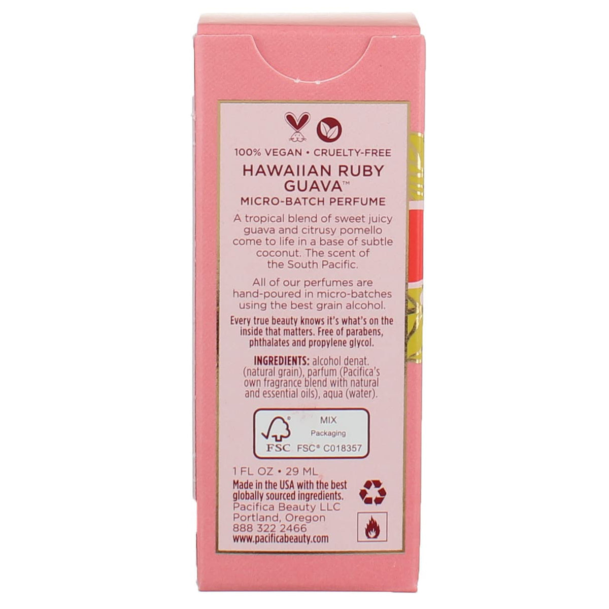 Pacifica Hawaiian Ruby Guava Spray Perfume - Vegan, Cruelty-Free Personal Fragrance with Essential