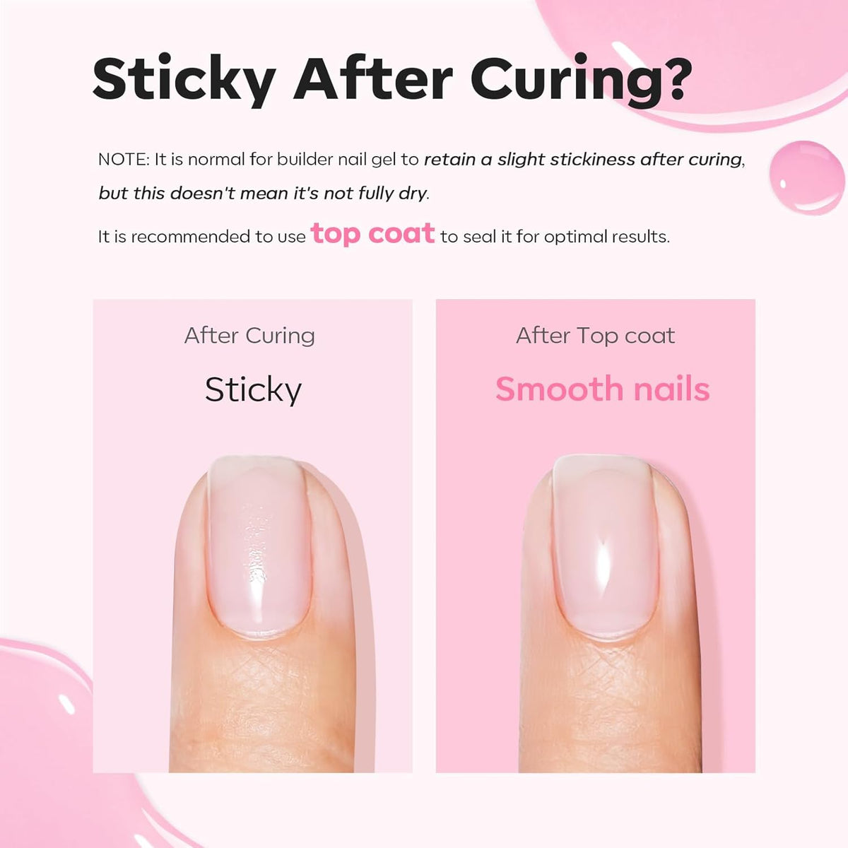 modelones Builder Nail Gel with Gel Base Top Coat, 3Pcs Baby Pink Builder Nail Kit for Apex