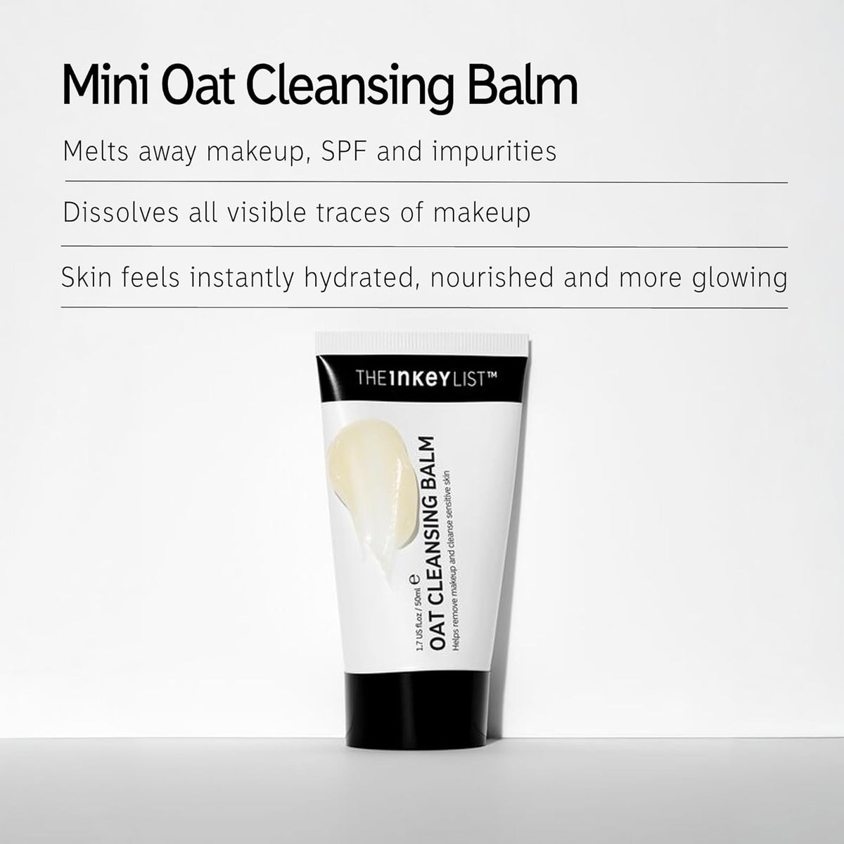 The INKEY List Mini Oat Cleansing Balm, Rich Balm Removes Makeup and Impurities, Reduces Redness