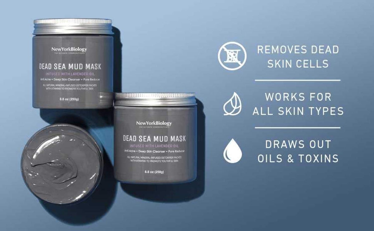 New York Biology Dead Sea Mud Mask for Face and Body | with Lavender | Spa Quality Pore Refiner for