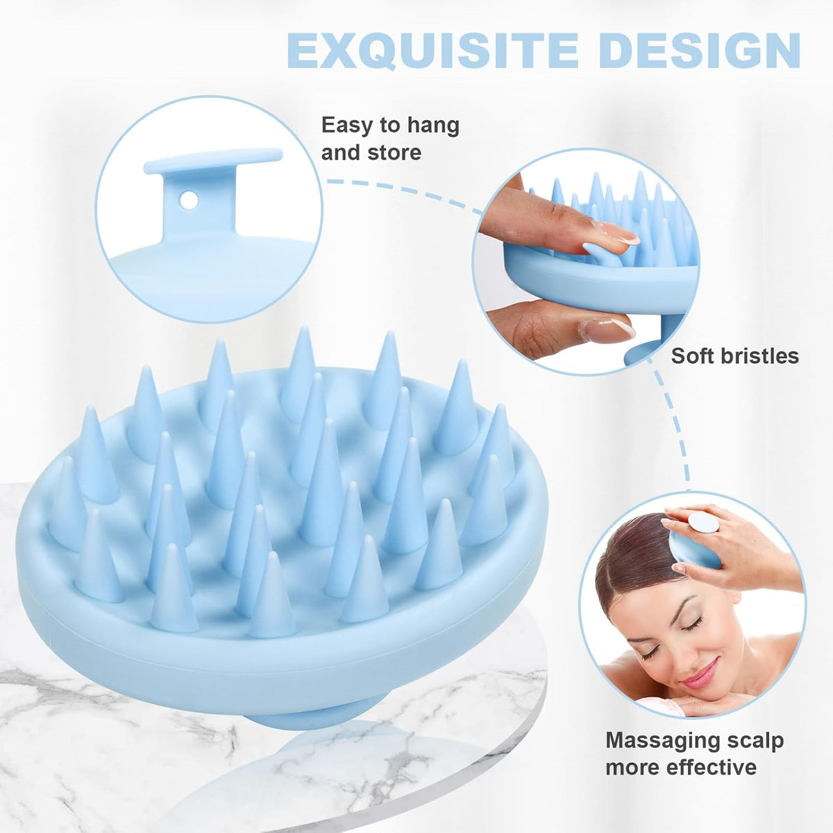 Silicone Scalp Massager, Scalp Scrubber for Hair Growth with Soft Bristles, Scalp Exfoliator Brush