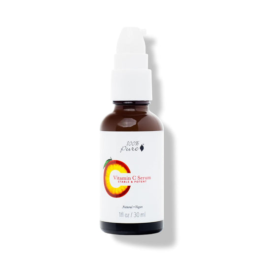 100% PURE Vitamin C Face Serum Hydrating Glow Skin Care with ALA Aloe + Vitamin E Oil - Daily