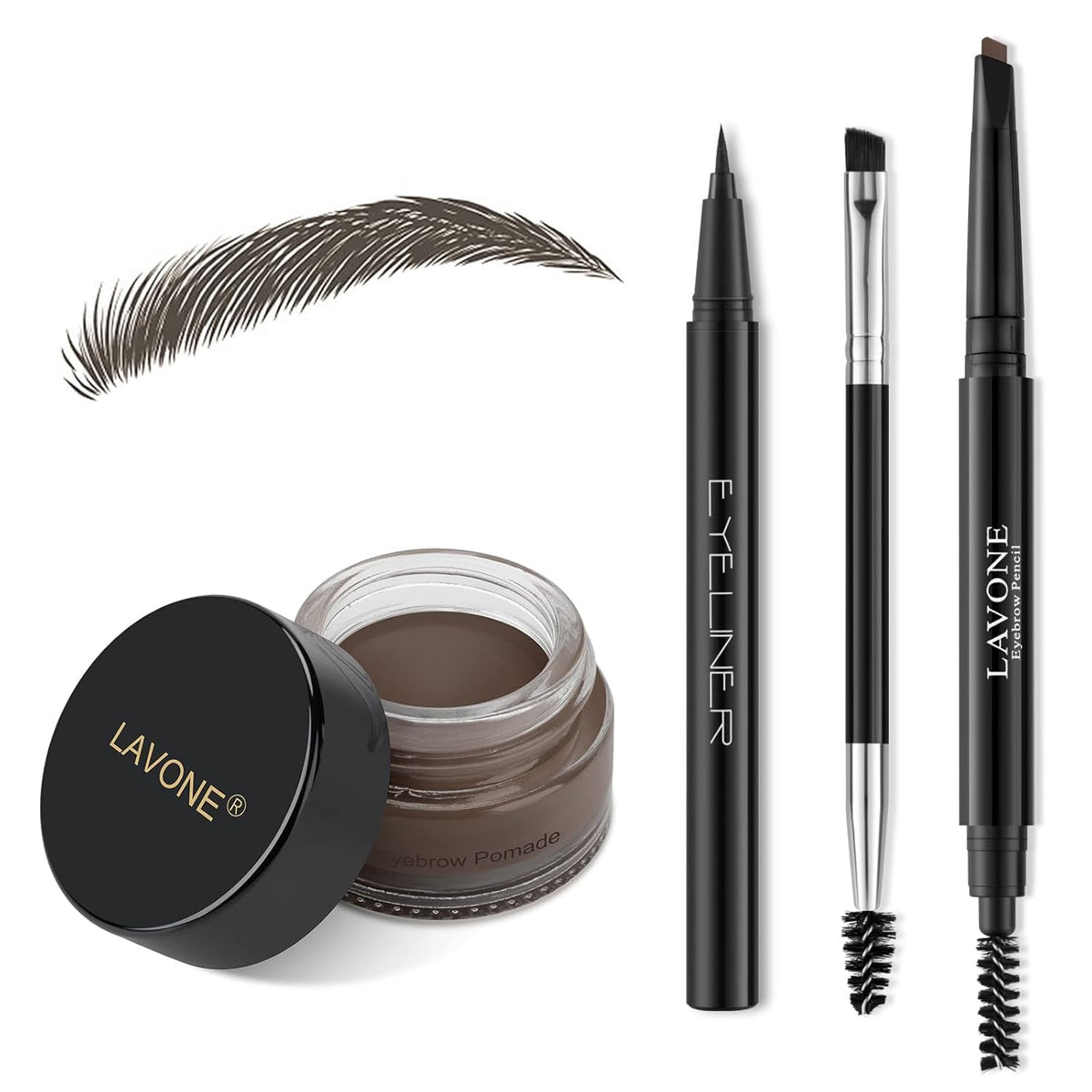 LAVONE Eyebrow Stamp Pencil Kit for Eyebrows, Makeup Brow Stamp Trio Kit with Waterproof Eyebrow