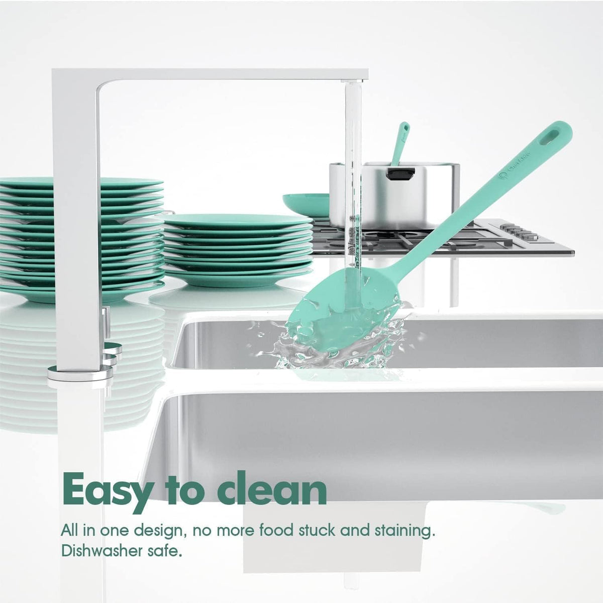 4 Pieces Silicone Spatula Set, Food Grade Rubber Spatula, Upgrade Strong Handle with Ergonomic