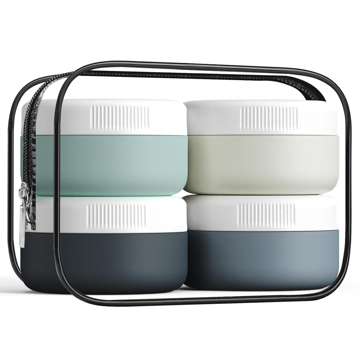 Travel Containers for Toiletries, Silicone Cream Jars BPA-Free, Leak-proof 1.35oz Travel Size