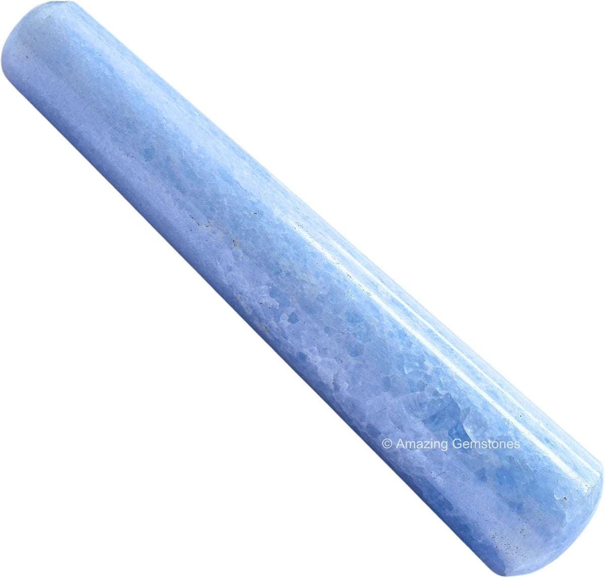 Amazing Gemstone Blue Calcite Crystal Wand Massage Stick - Pelvic Wand Gua Sha for Adults