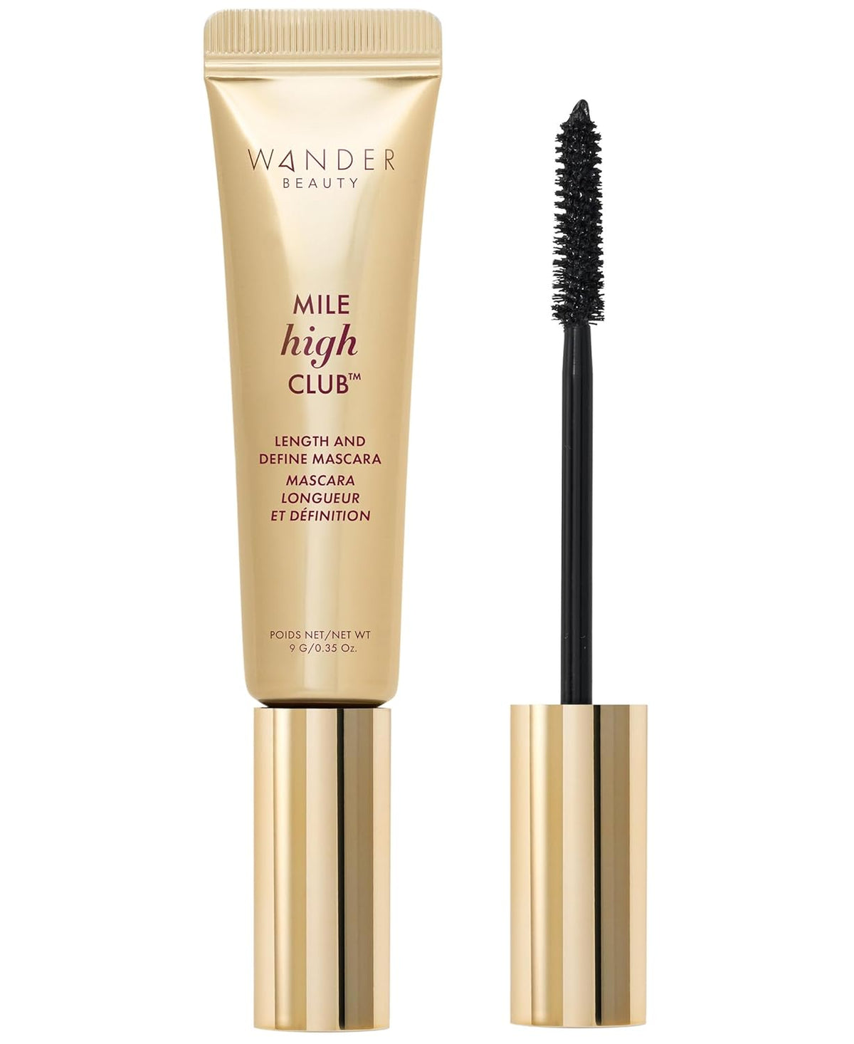 Wander Beauty Mile High Club Length + Define Black Mascara - Smudge-Proof, Lash Lengthening Mascara