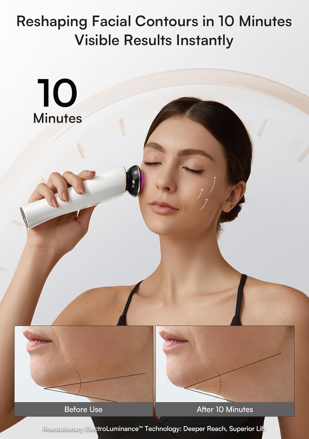 INIA 3-in-1 Red Light Therapy for Face and Neck, Skin Tightening Device True Beauty Glow Facial