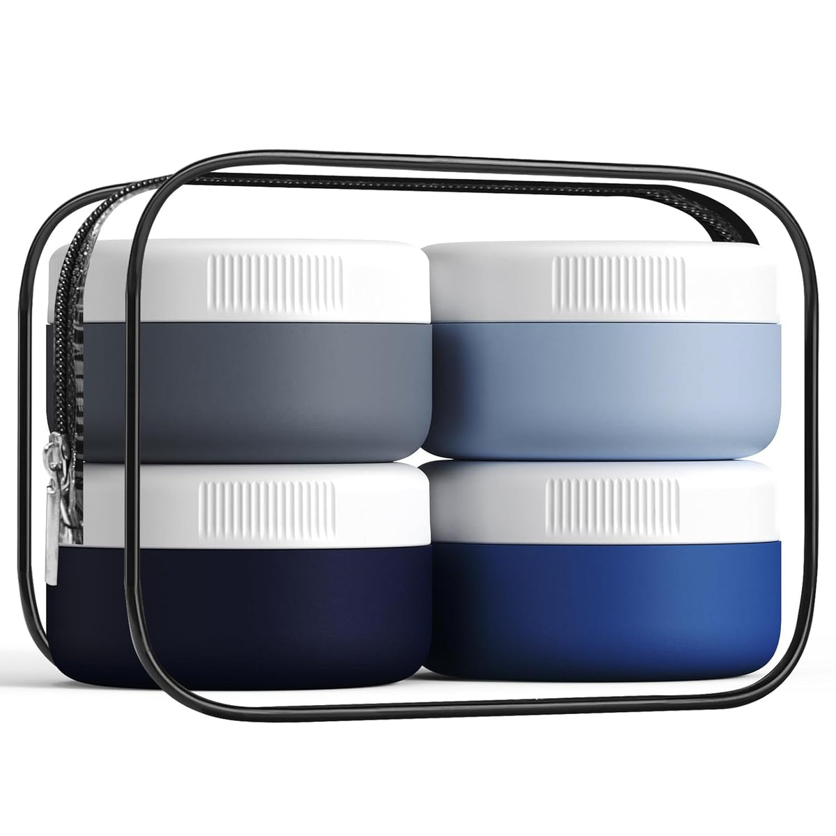 Travel Containers for Toiletries, Silicone Cream Jars BPA-Free, Leak-proof 1.35oz Travel Size