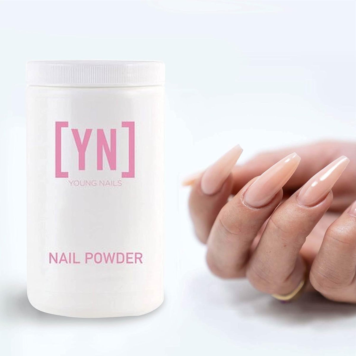 Young Nails Acrylic Core Powder - Self-Leveling Acrylic Nail Powder, Clear Nude Pink White Acrylic