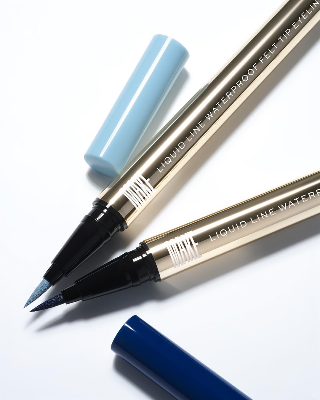 MAKE Beauty Liquid Line Waterproof Liquid Eyeliner Pen. Smudge-Proof Felt Tip for Precise