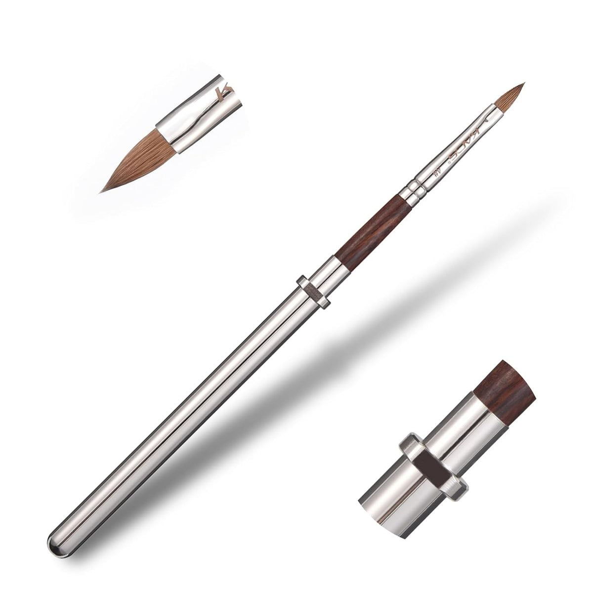 KADS Acrylic Nail Brush with Penholder Nail Brush for Acrylic Application-Oval Shaped Powder Nail