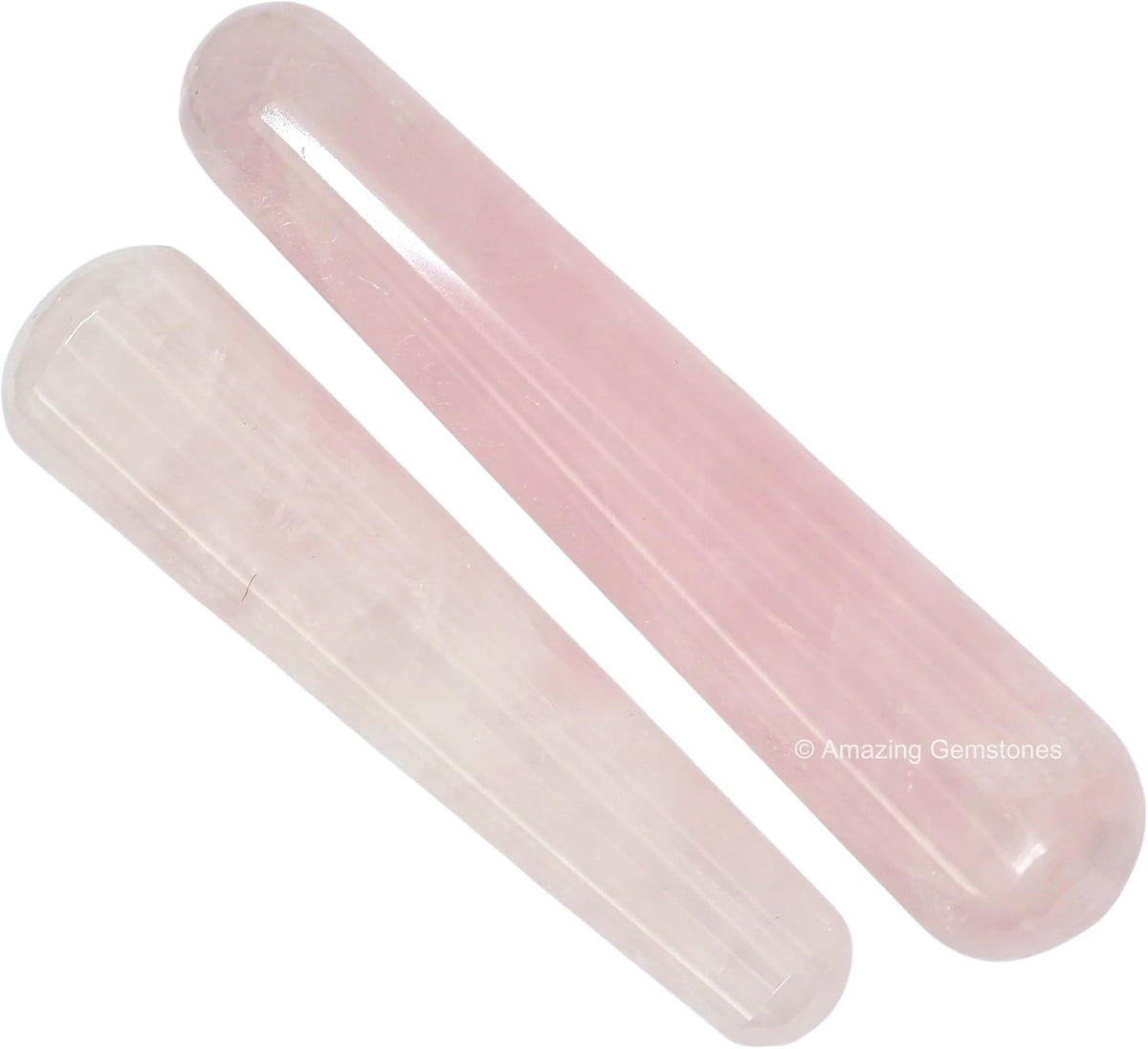 Amazing Gemstone Rose Quartz Crystal Wand Massage Stick - Pelvic Wand Gua Sha for Adults - Crystals