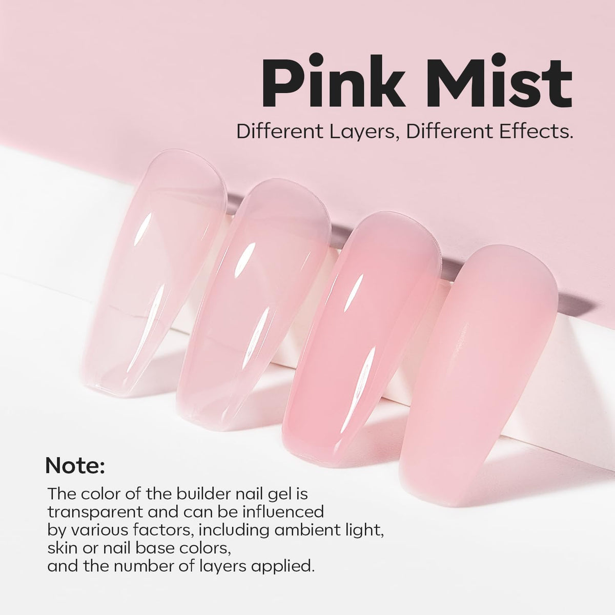 modelones Builder Nail Gel, 8-in-One Pink Builder for Nail Thickening, U/V LED Lamp Cured Hard