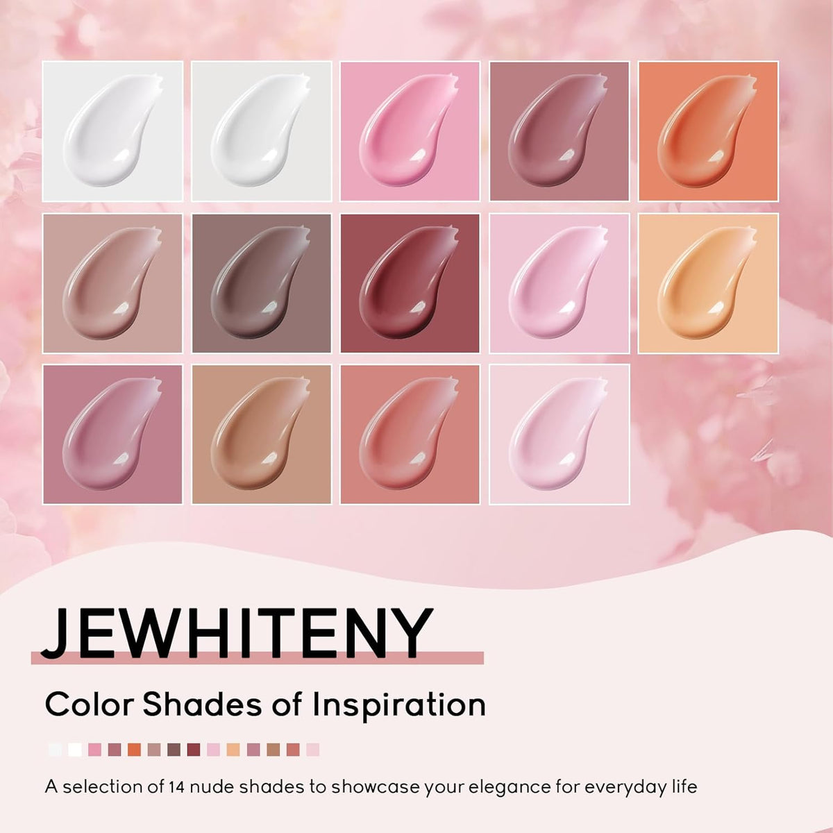 JEWHITENY 14 Colors Poly Extension Gel Nail Kit With U V Lamp Nude Pink White Brown All In One Poly
