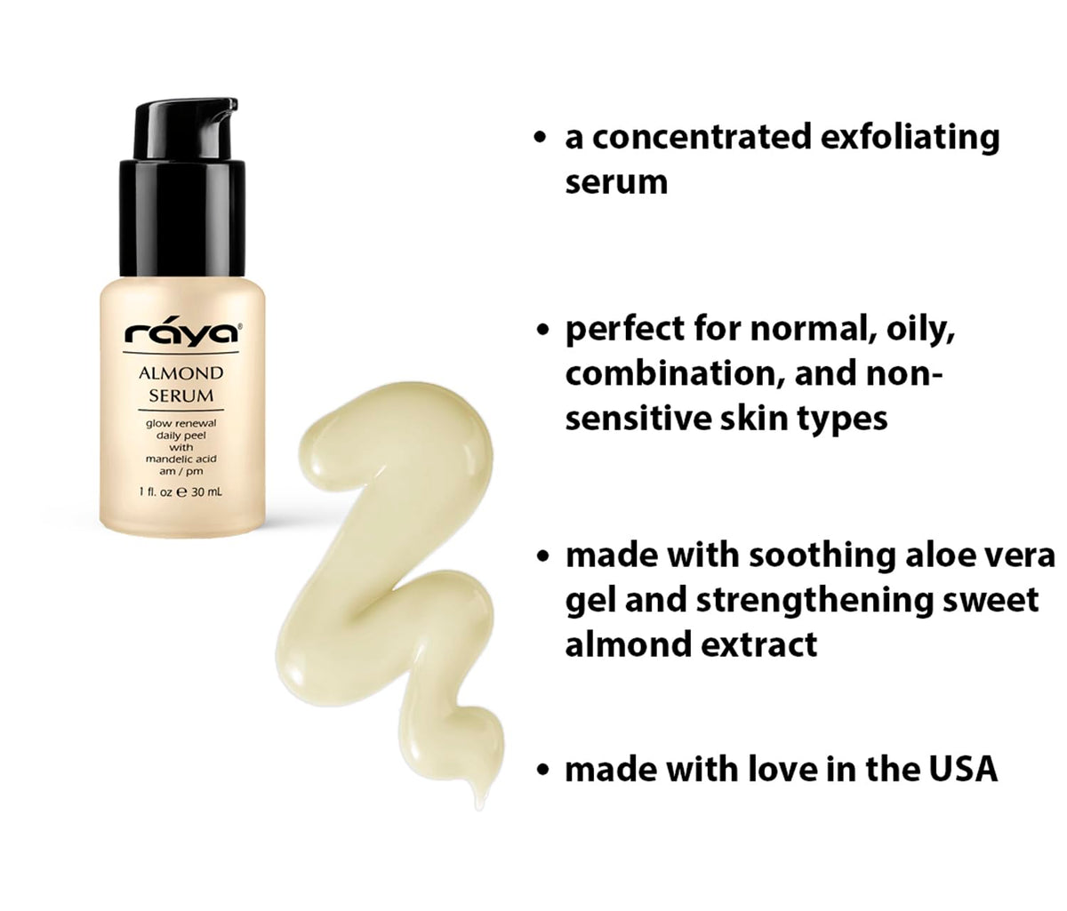 RAYA Almond Serum (508) | Exfoliating Facial Peel for Combination and Oily Skin | Helps Minimize