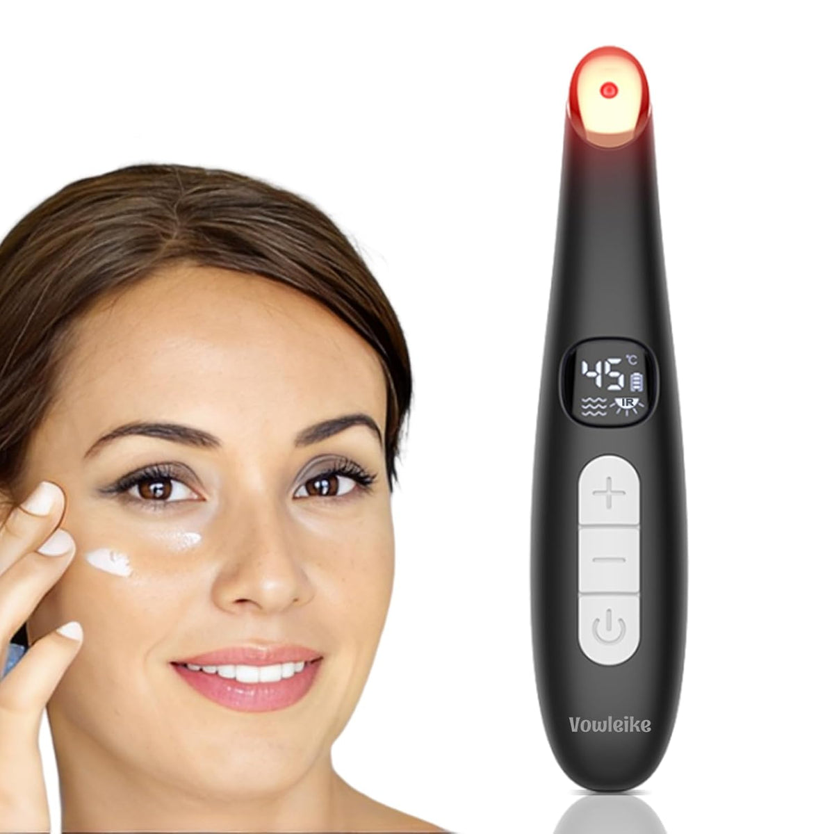 Eye Lift Wand, 3 in 1 Vibrating 98°F to 113°F LCD Eye Massager for Dry Eyes, Dark Circles and
