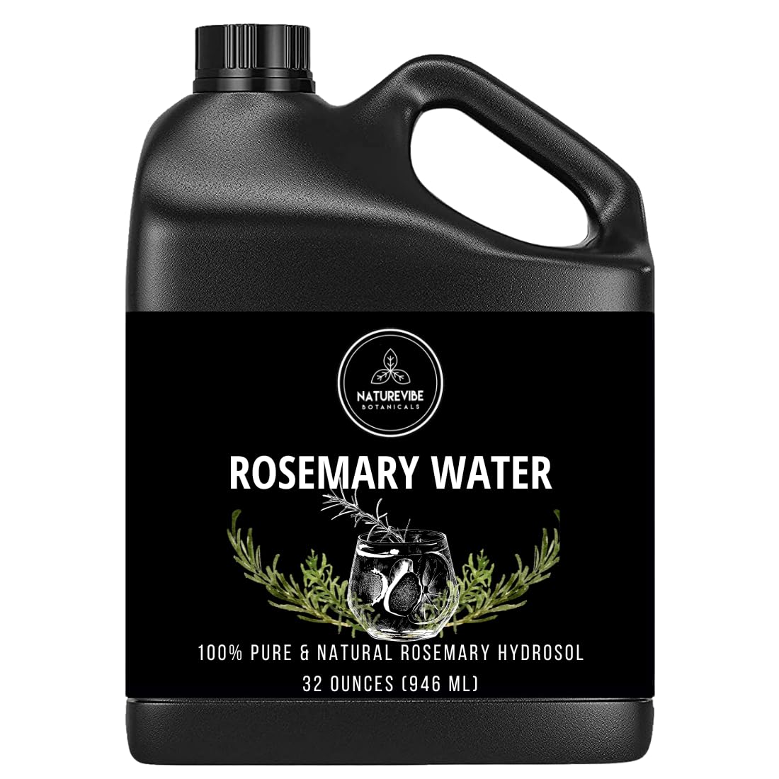 Naturevibe Botanicals Rosemary Water 32 Ounces | 100% Pure and Natural | Great for Skin Care and