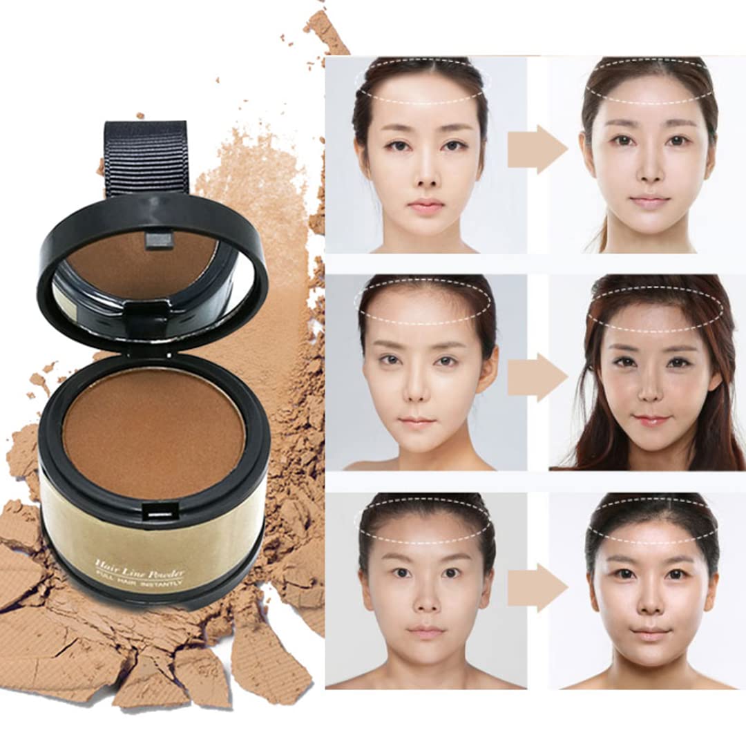 Hairline Powder (Red-Brown Bright) - Instantly Cover Gray Hair with Color Shadow, Touch-Up for Thin