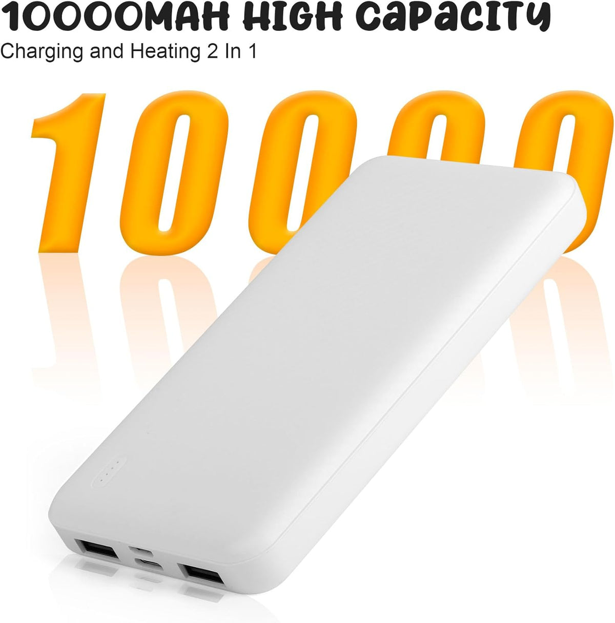Hand Warmers Rechargeable, Electric Hand Warmer with 10000mAh Power Bank, Double-Sided Heating