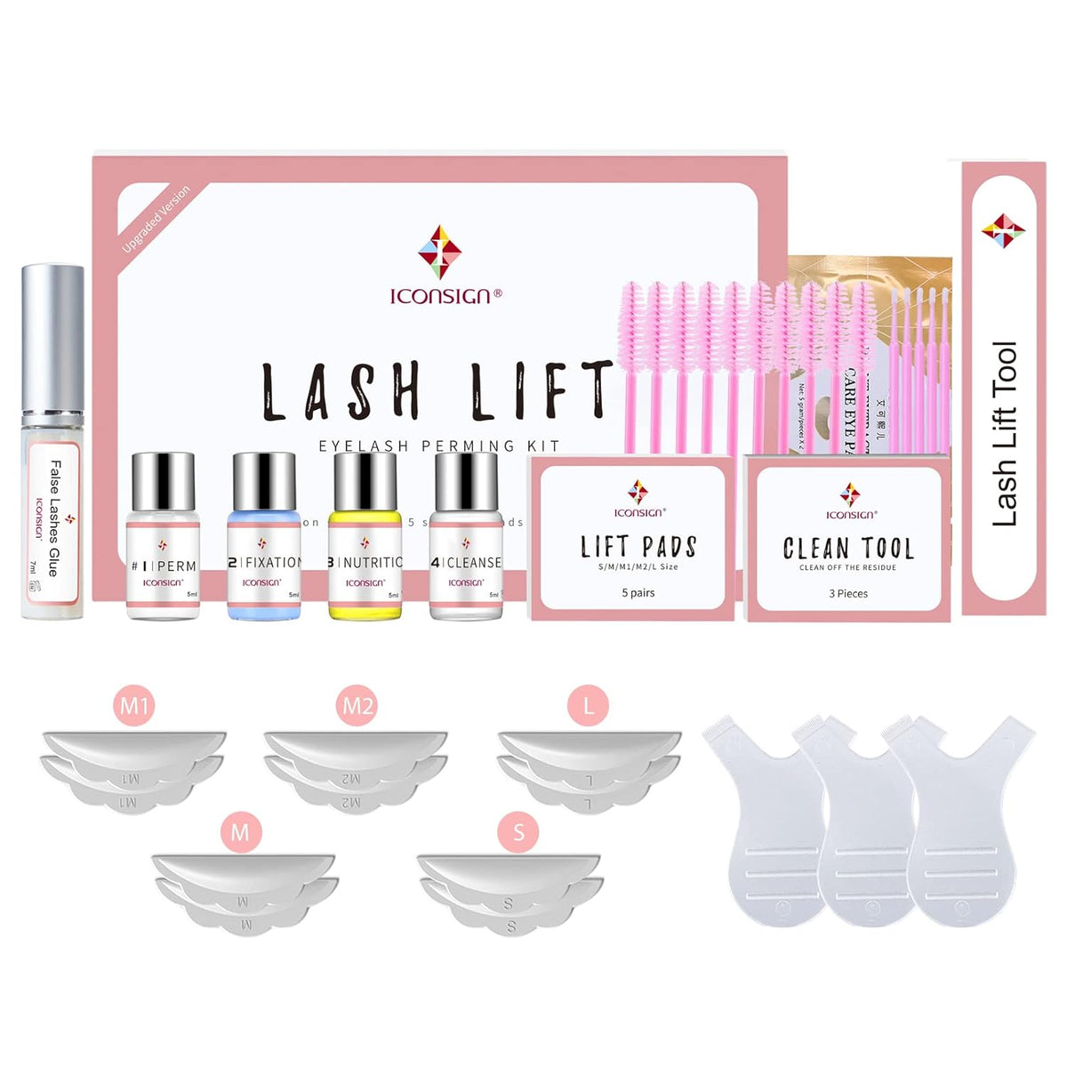 ICONSIGN 2025 Upgraded Lash Lift Kit, Professional Semi-Permanent Curling Eyelash Perm Kit Suitable