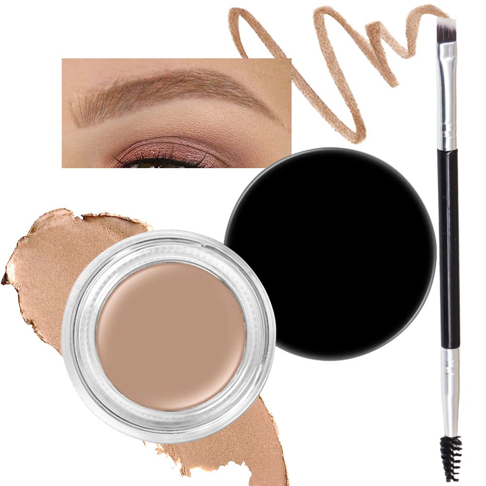 evpct Blonde Eyebrow Powder Pomade Gel Shaper Makeup Kit with Dual-ended Brush, Eyebrow Stencils