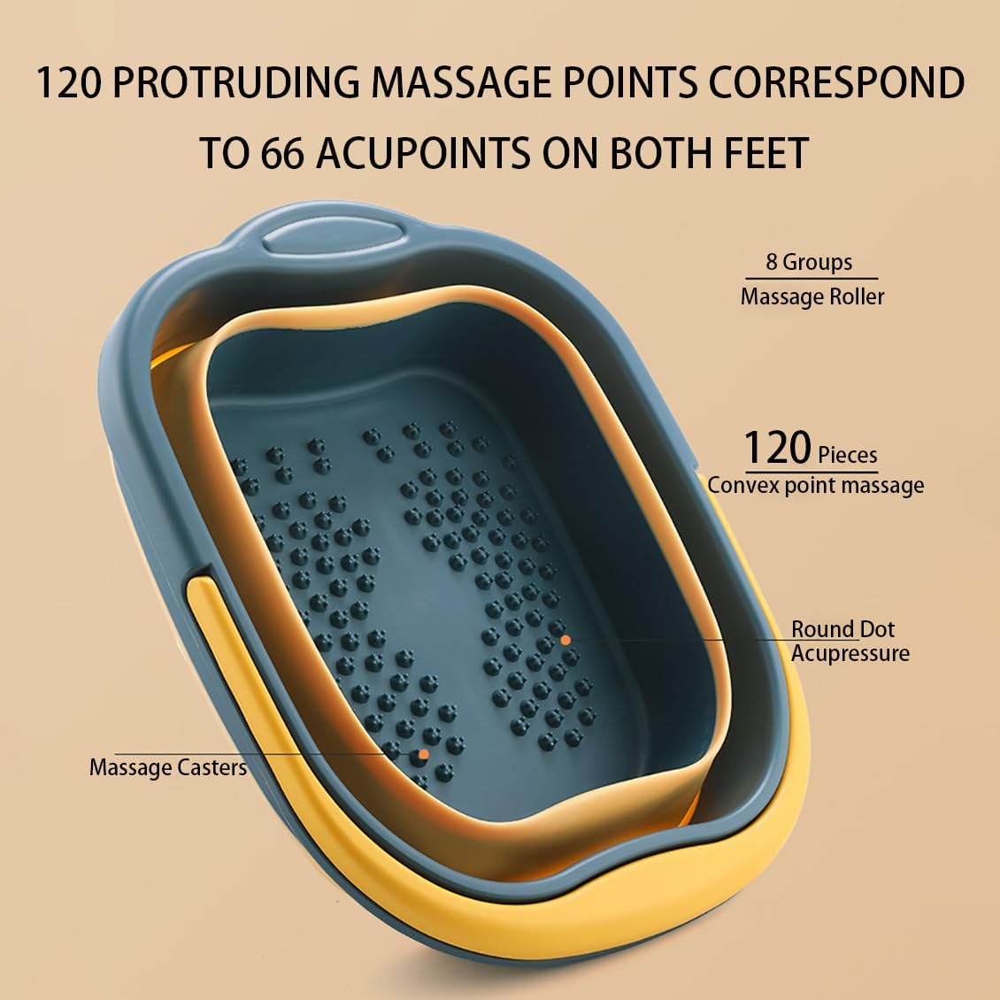 Collapsible Pedicure Foot Spa Bath Massager for Dry Cracked Feet, Feet Soaking Tub with Massage