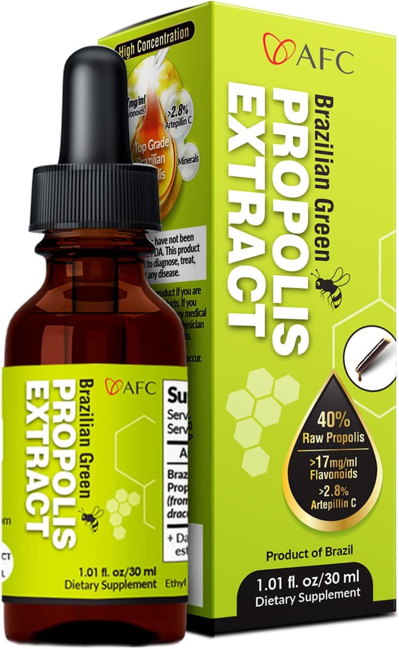 AFC Japan Brazilian Green Propolis Extract | Highest Artepilin C & Flavonoids for Antioxidant &