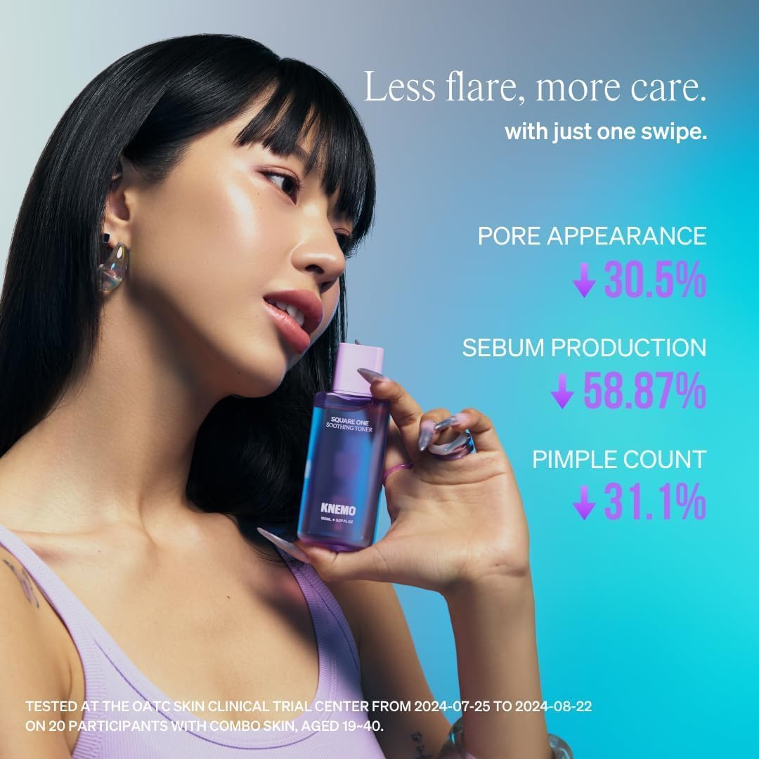 Square One Soothing Toner for Sensitive Skin with Calming CICA, Tea Tree, Anti-Sebum, Antioxidants