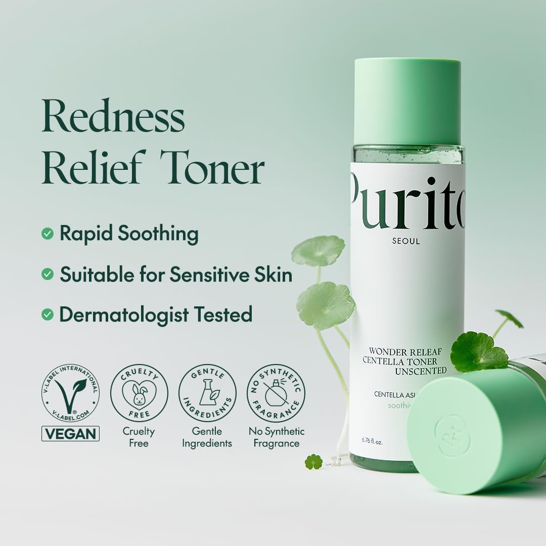 PURITO Seoul Wonder Releaf Centella Toner Unscented Korean Centella, for Sensitive Skin, Soothing