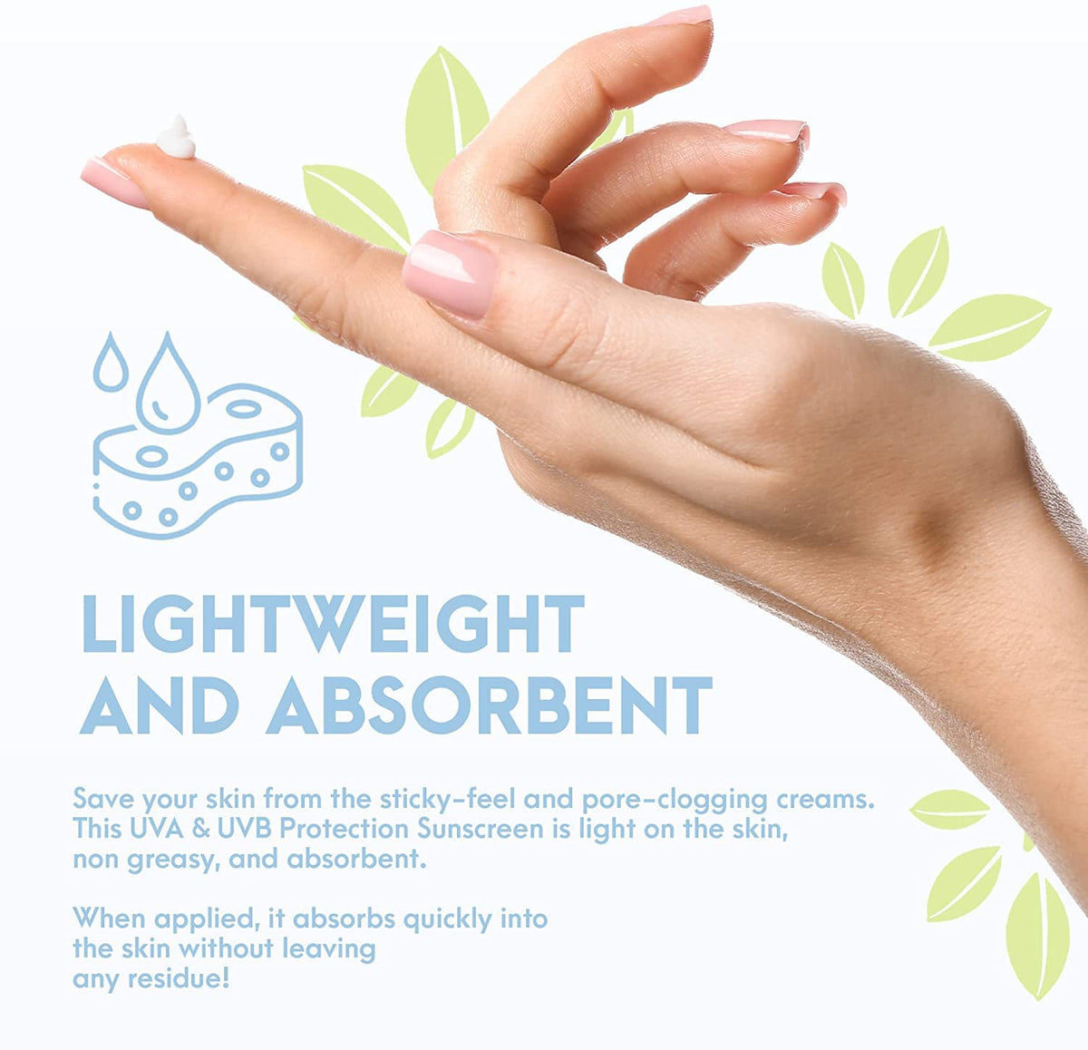 SPF8 Broad Spectrum Natural Sun screen, Soothing and Hydrating Mineral Sunscreen, Vegan