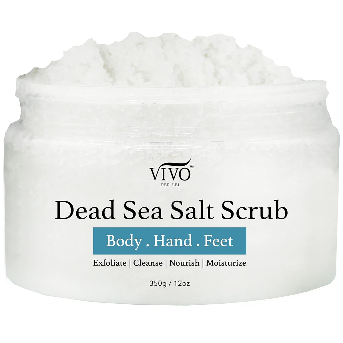 Vivo Per Lei Body Scrub - Exfoliating Body Scrub with Dead Sea Minerals - Dead Sea Salt Scrub for