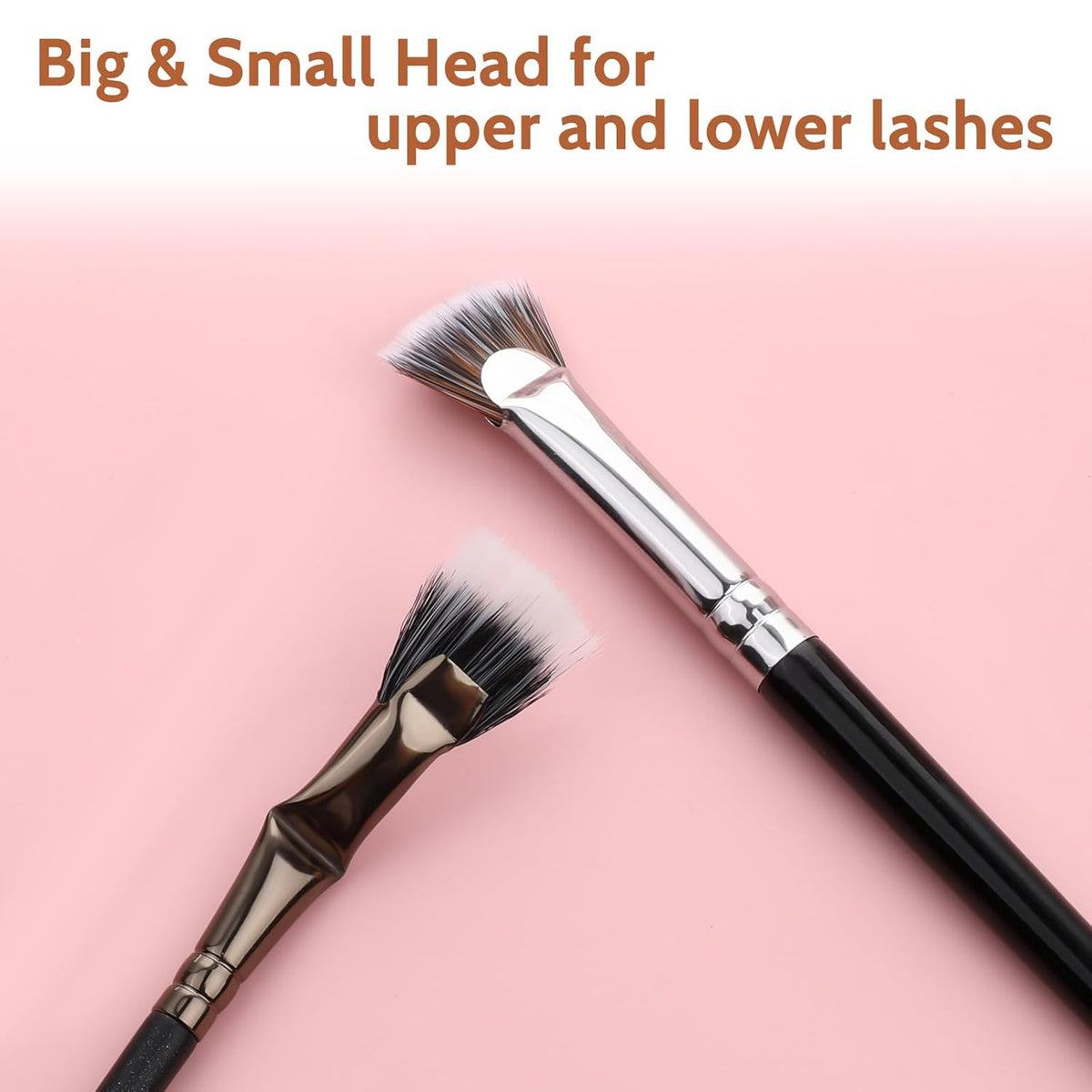 2Pcs Folding Angle Scalloped Lash Brush Multifunctional Fan Shaped Lashes Wand New Angled Eyelash