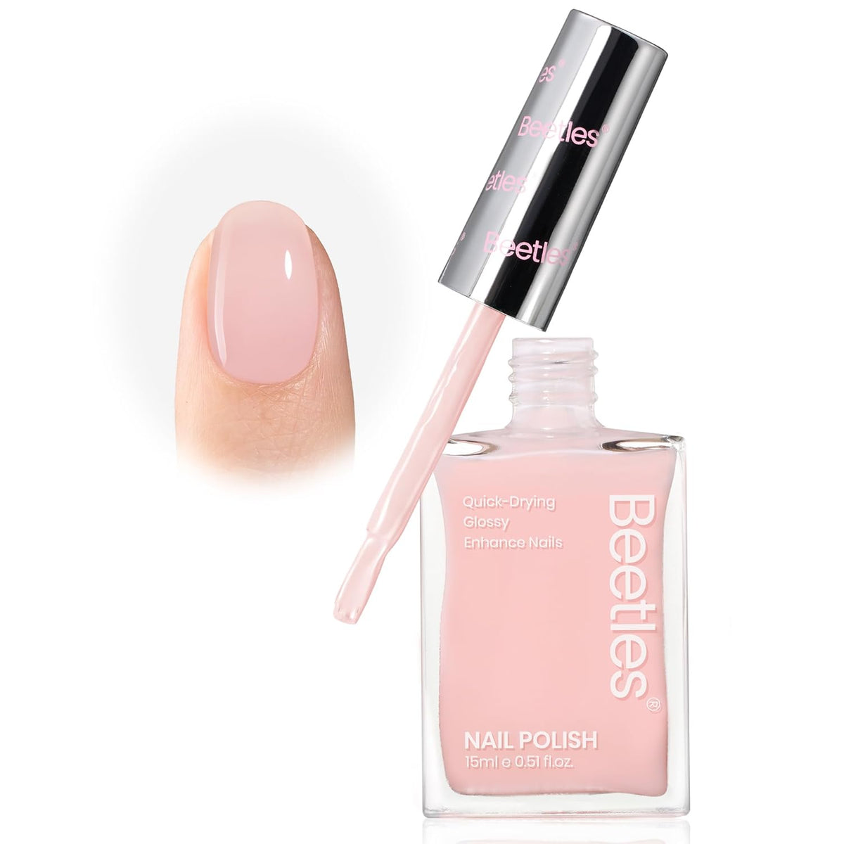 Beetles Nail Polish - Light Pink Natural Nail Polish Natural Nail Concealer Fast Dry Quick Nail
