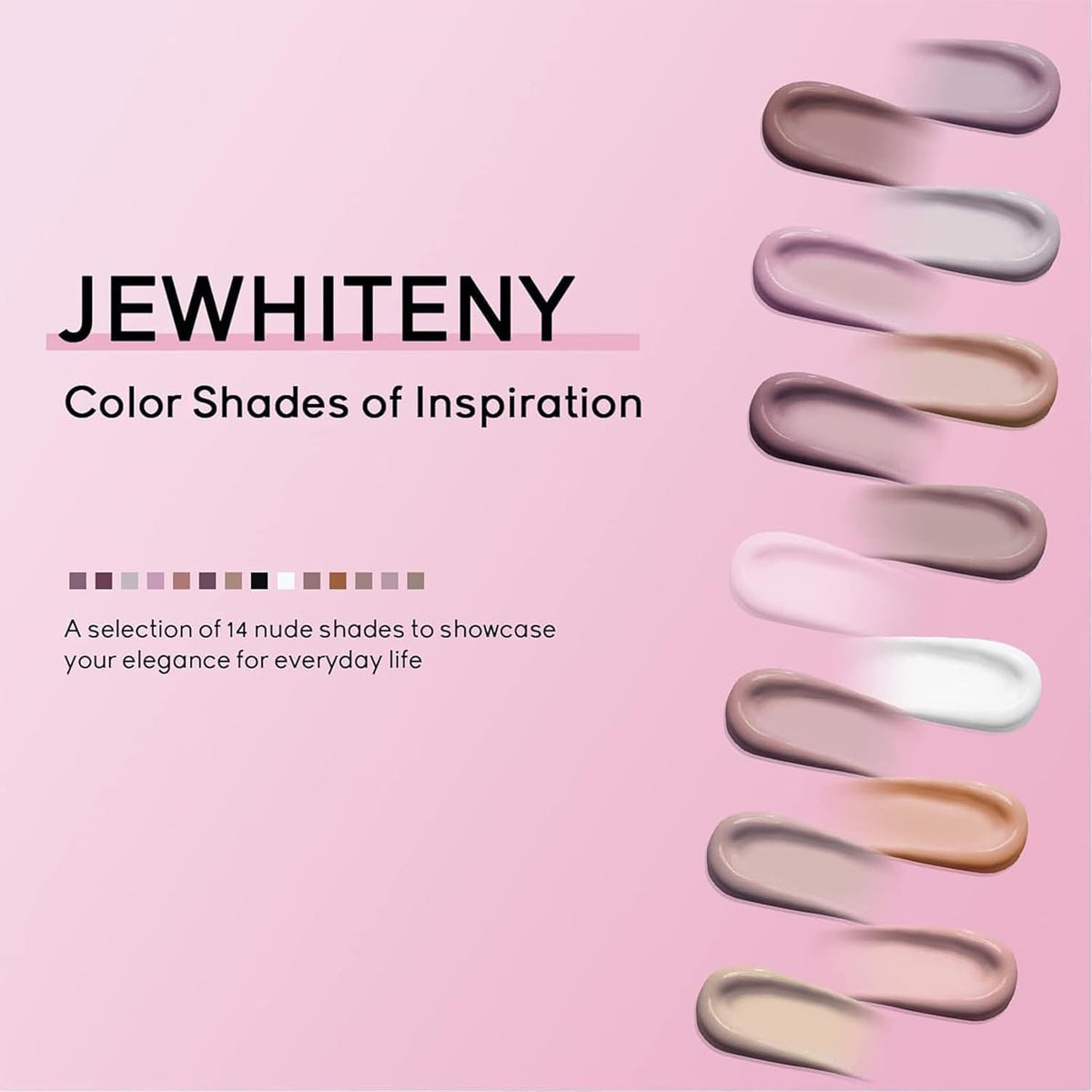 JEWHITENY Poly Extension Gel Nail Kit 14 PCS Poly Gel Kit with Slip Solution and Mini Lamp Nail Art